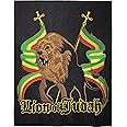 [Large Size] Papapatch Lion Rasta Flag Africa Reggae Jacket Vest Costume Embroidered Large Sew on Iron on Patch (IRON-LION-RASTA-LARGE)