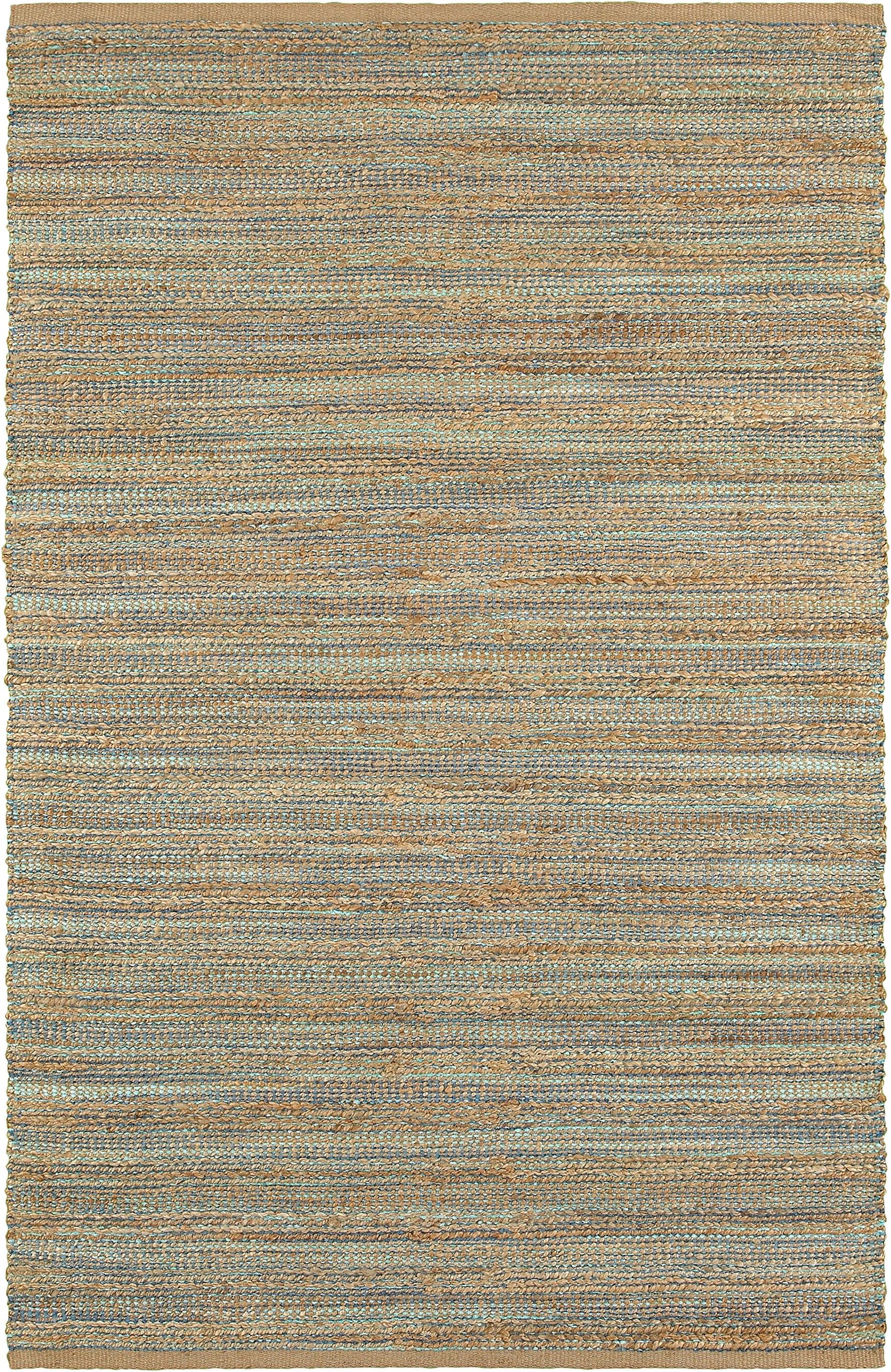 LR Resources Natural Fiber LR03314-TEA5079 Teal Rectangle 5 X 7 ft 9 inch Plush Indoor Area Rug, 5' x 7'9",