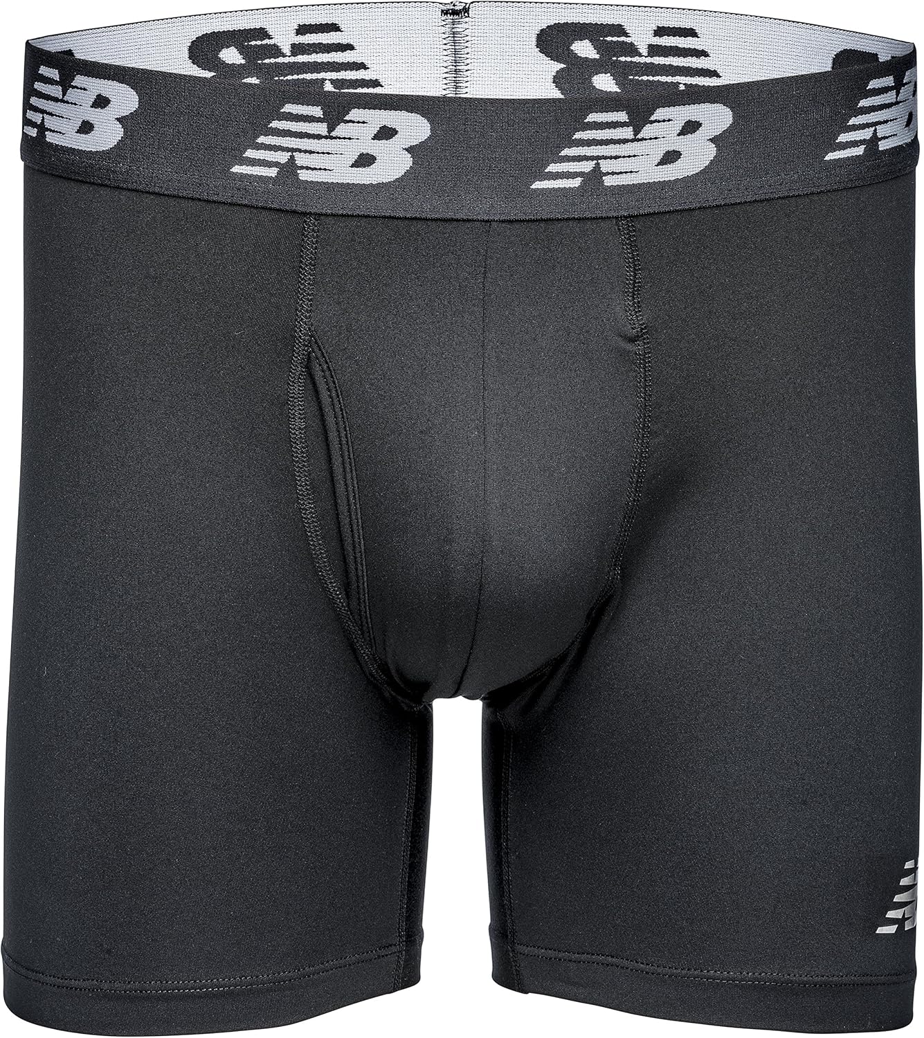 New Balance Men's 6" Boxer Brief Fly Front with Pouch, 3-Pack of 6 Inch Tagless Underwear: Clothing