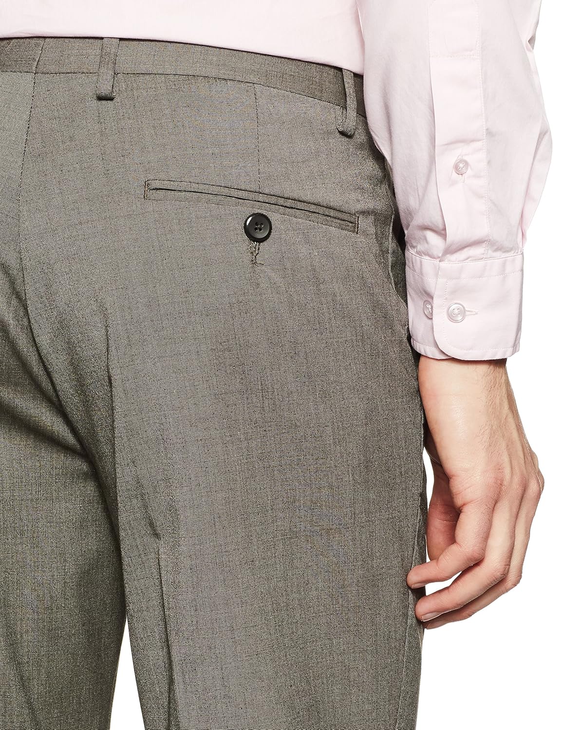 peter england men's slim fit formal trousers