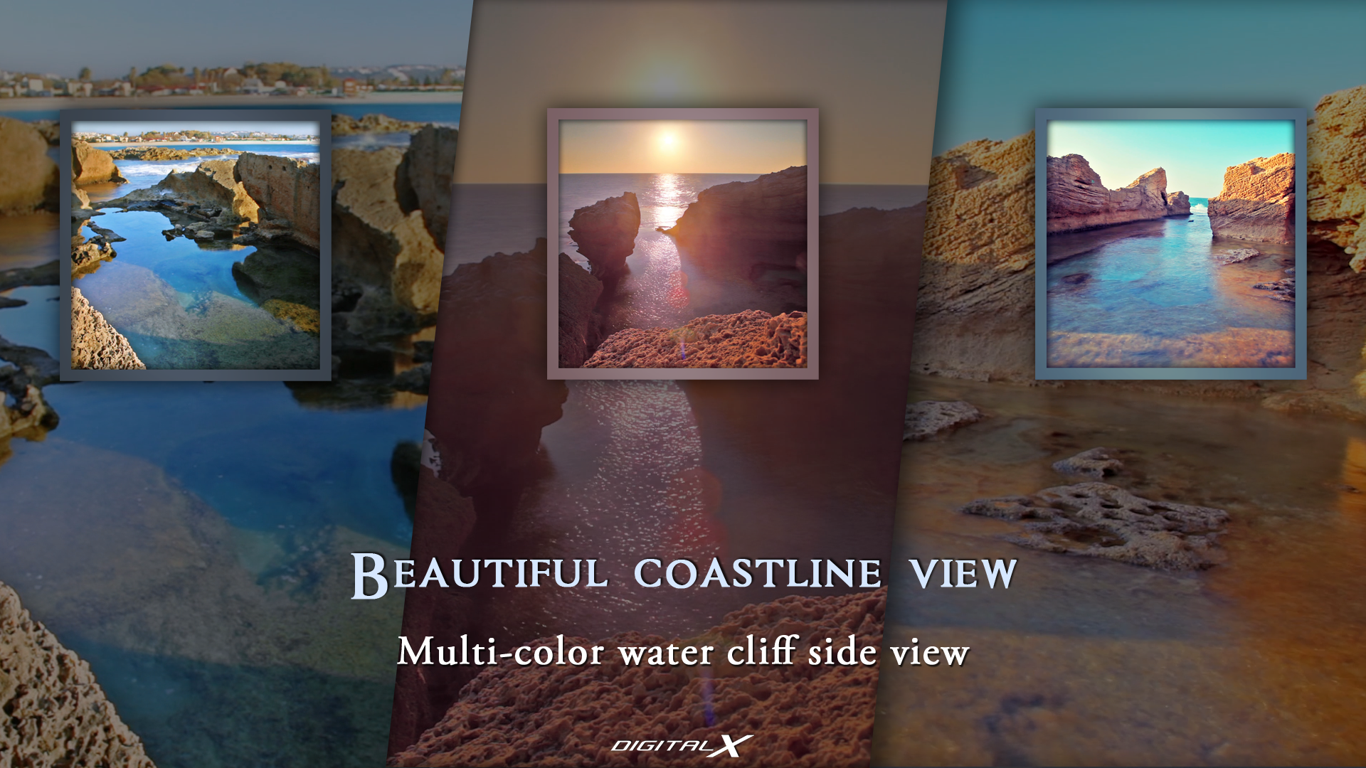 Beautiful Coastline View - Multi-Colour Water Cliff Side view - Thumbnail 2