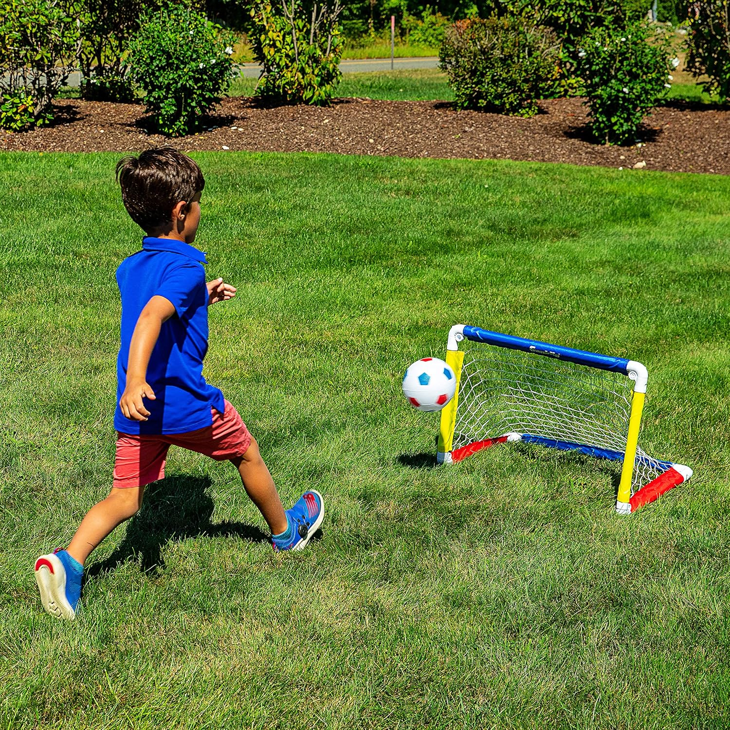 Franklin Sports Kids Mini Soccer Goal Set - Backyard/Indoor Mini Net and Ball Set with Pump - Portable Folding Youth Soccer Goal Set - 24" x 16": Toys & Games