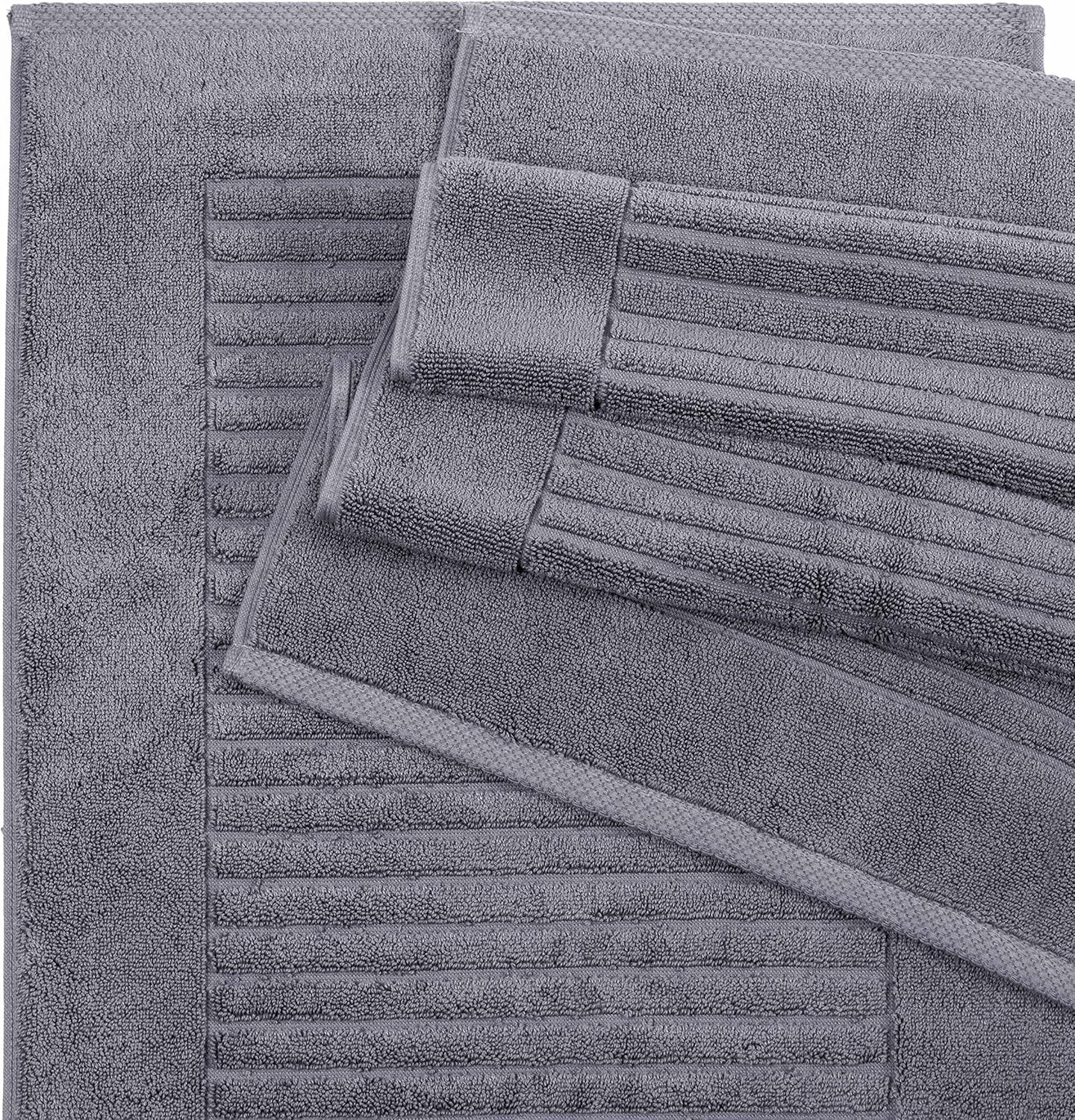 Classic Turkish Towels Luxury Bath Towel Set - Soft and Thick Oversized Ribbed Bathroom Towels Made with 100% Turkish Cotton (Platinum, 40x65 Bath Sheets): Home & Kitchen