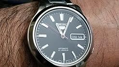 Amazon Com Seiko Men S Snk795 Seiko 5 Automatic Stainless Steel Watch With Black Dial Seiko Watches