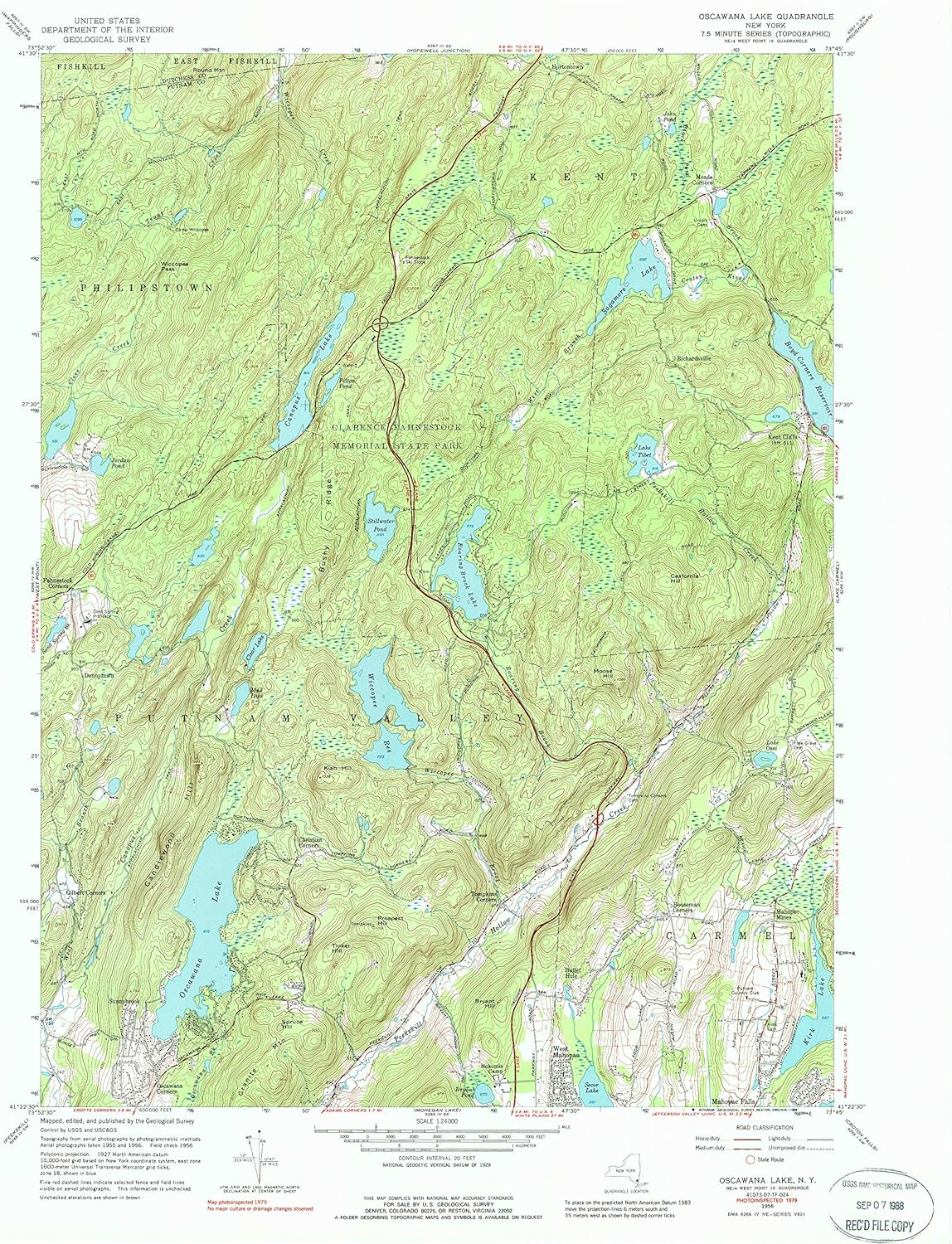 YellowMaps Oscawana Lake NY topo map, 124000 Scale, 7.5 X