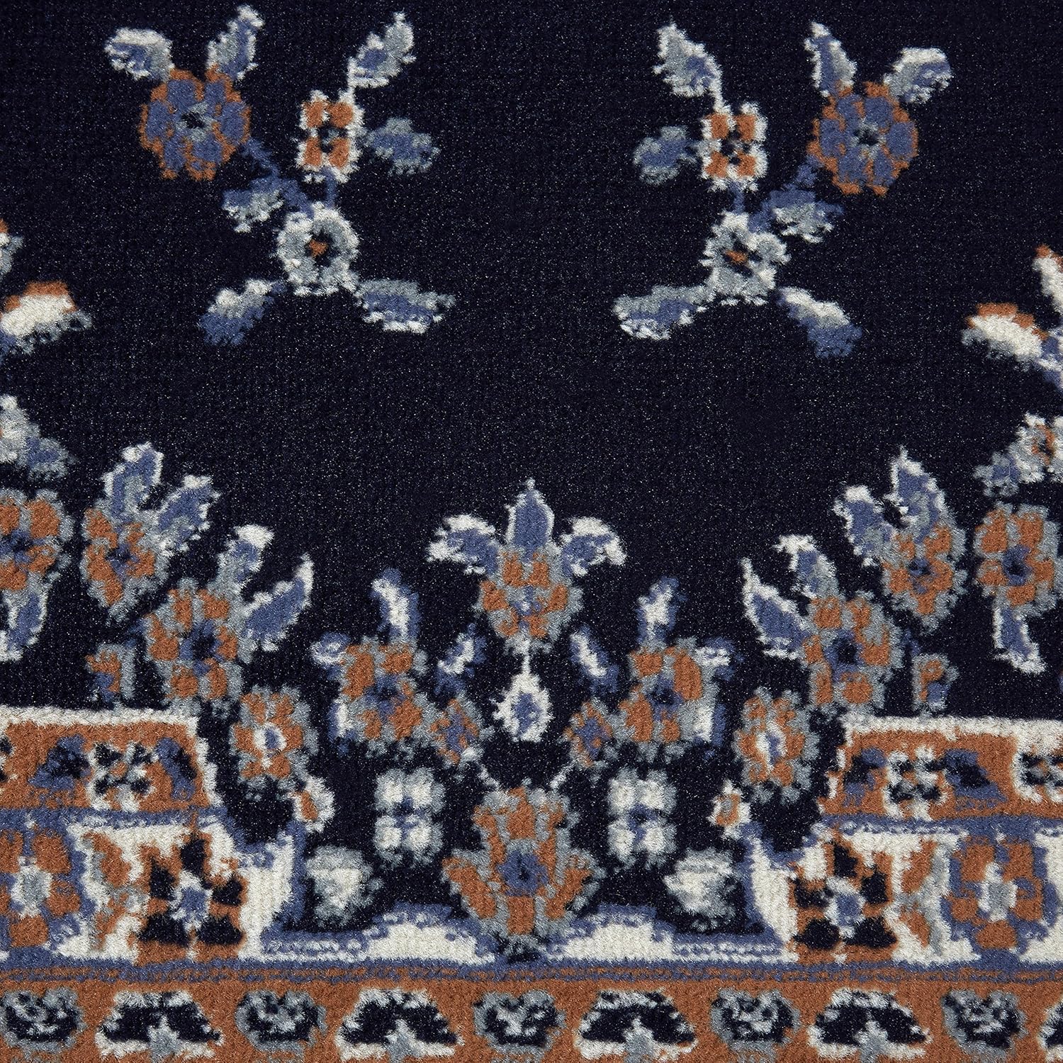 Home Dynamix Premium Sakarya Traditional Medallion Border Area Rug, Navy Blue, 7'8"x10'7" Rectangle: Furniture & Decor