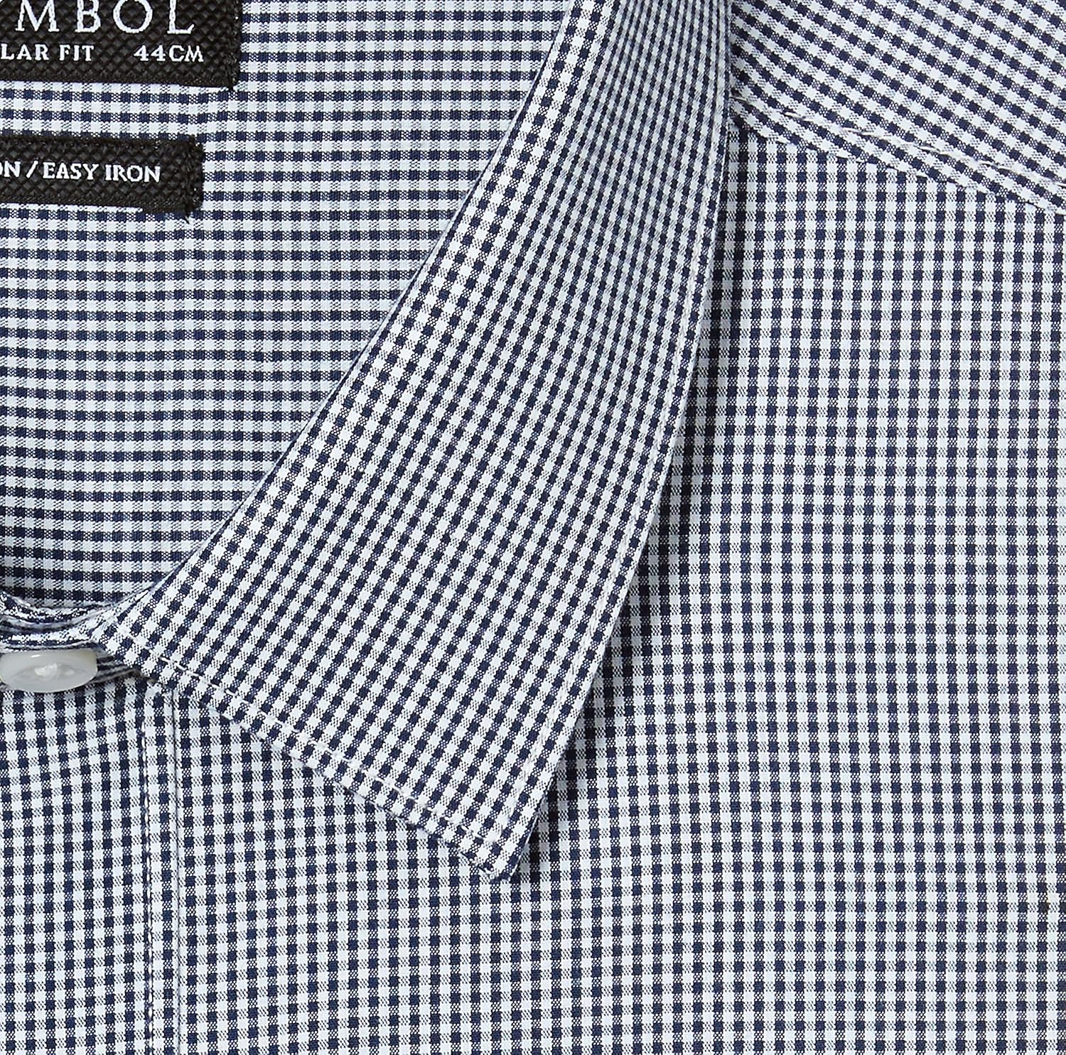 symbol amazon brand men's checkered regular fit business shirts