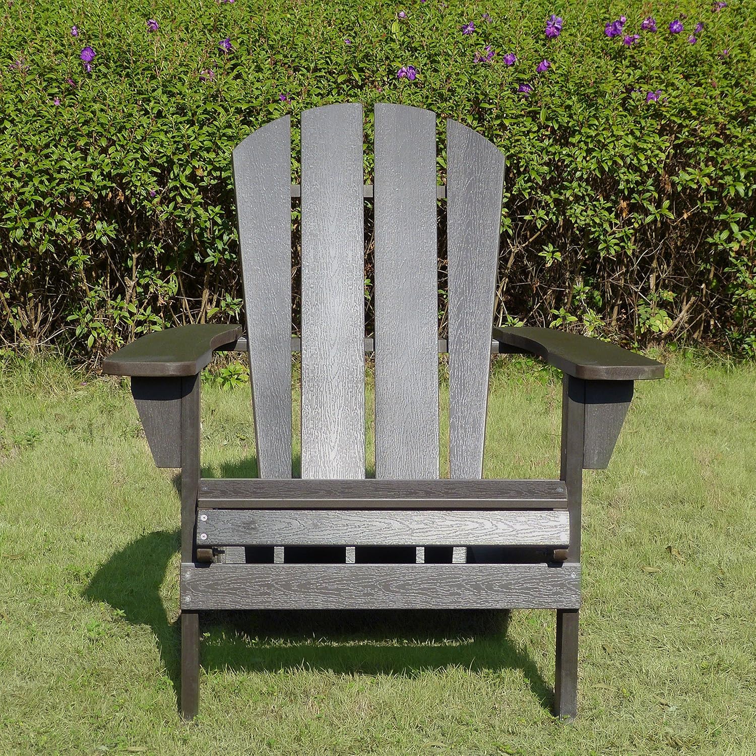 Northbeam Faux Wood Foldable Relaxed Adirondack Chair, Outdoor, Garden, Lawn, Deck Chair, Espresso : Garden & Outdoor