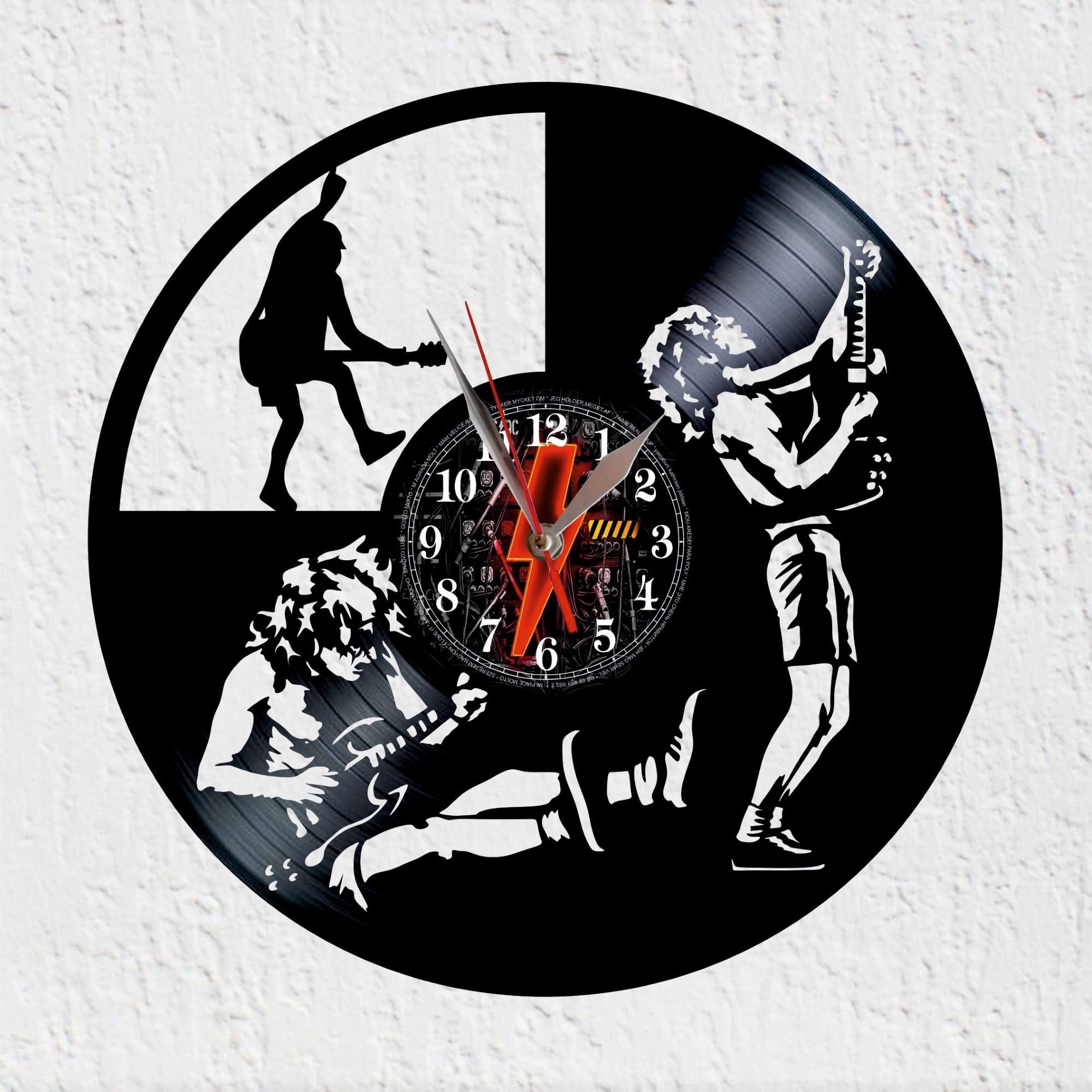 Vinywoody Large Band Clock Hard Rock Australian 70s Music Rock and Roll Vinyl Record Wall Decoration