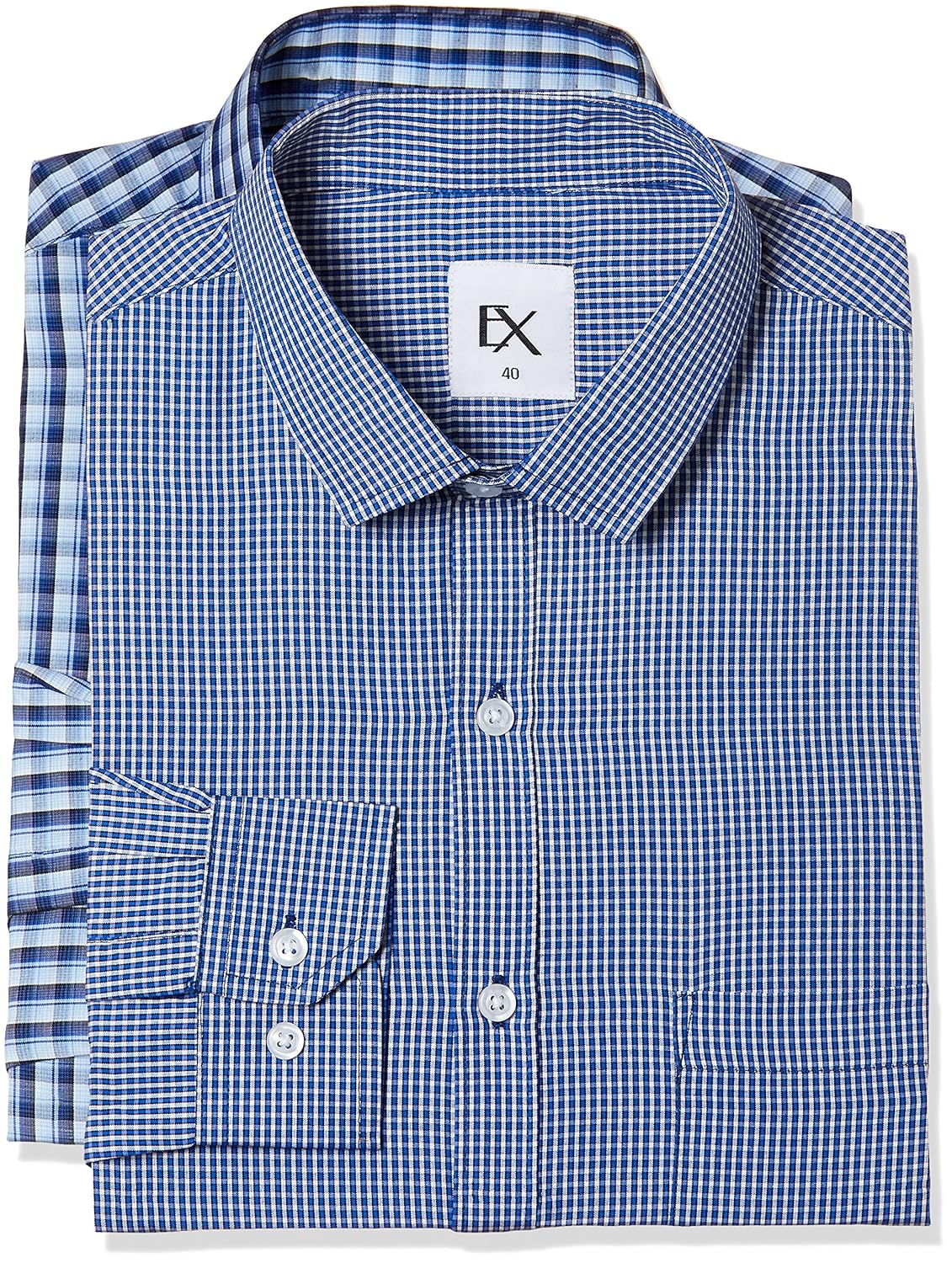 ex men's solid regular fit formal shirt (pack of 2)