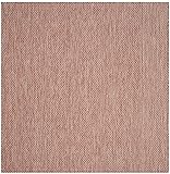 SAFAVIEH Courtyard Collection 6'7" Square Red/Beige