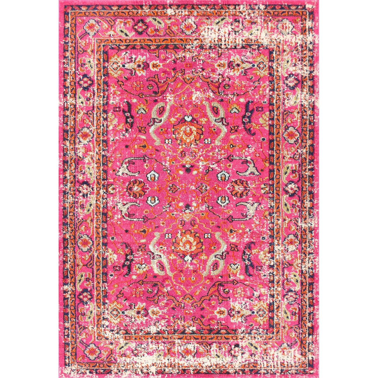 Amazon Vintage Rosy Floral Pink Area Rugs 7 Feet 10 Inches