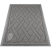 Pawkin Cat Litter Mat, Patented Design with Litter Lock Mesh, Extra Large, Durable, Easy to Clean, Soft, Fits Under Litter Box, Litter Free Floors, Gray