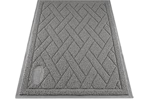 Pawkin Cat Litter Mat, Patented Design with Litter Lock Mesh, Extra Large, Durable, Easy to Clean, Soft, Fits Under Litter Box, Litter Free Floors, Gray