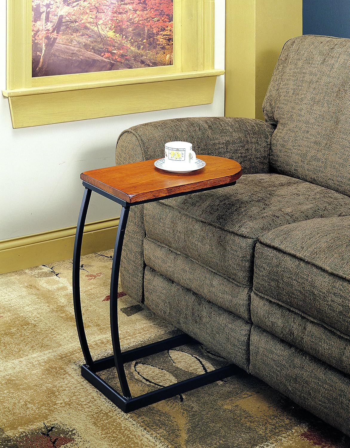 Coaster Home Furnishings Posavasos 900279 sofá Mesa, Envejecido Roble y metálico Negro Amazon