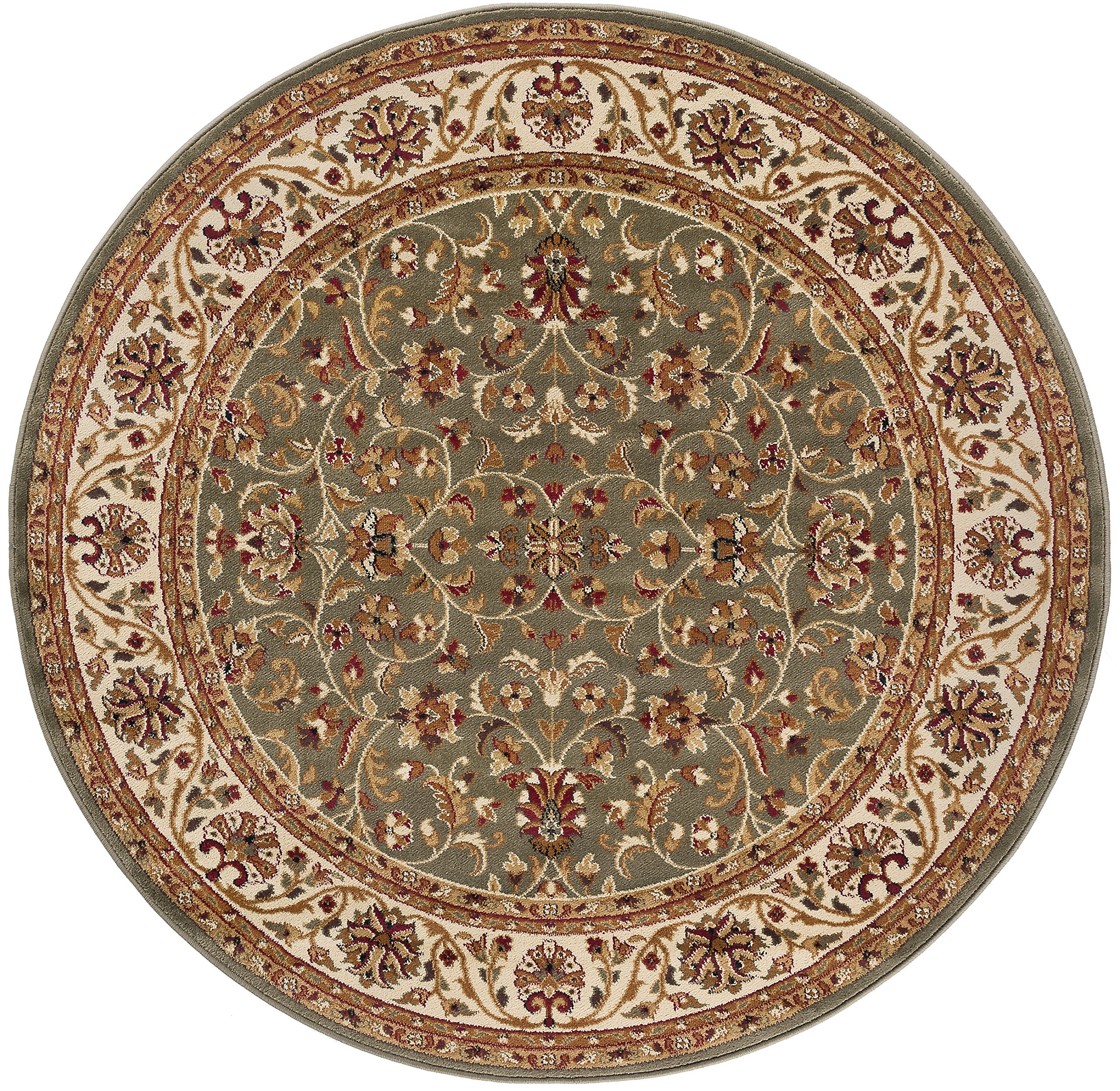 Ventura Transitional Oriental Green Round Area Rug, 8' Round eBay