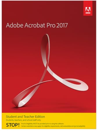 Adobe Acrobat Pro 2017 Student and Teacher Edition Windows - Validation Required [Download]