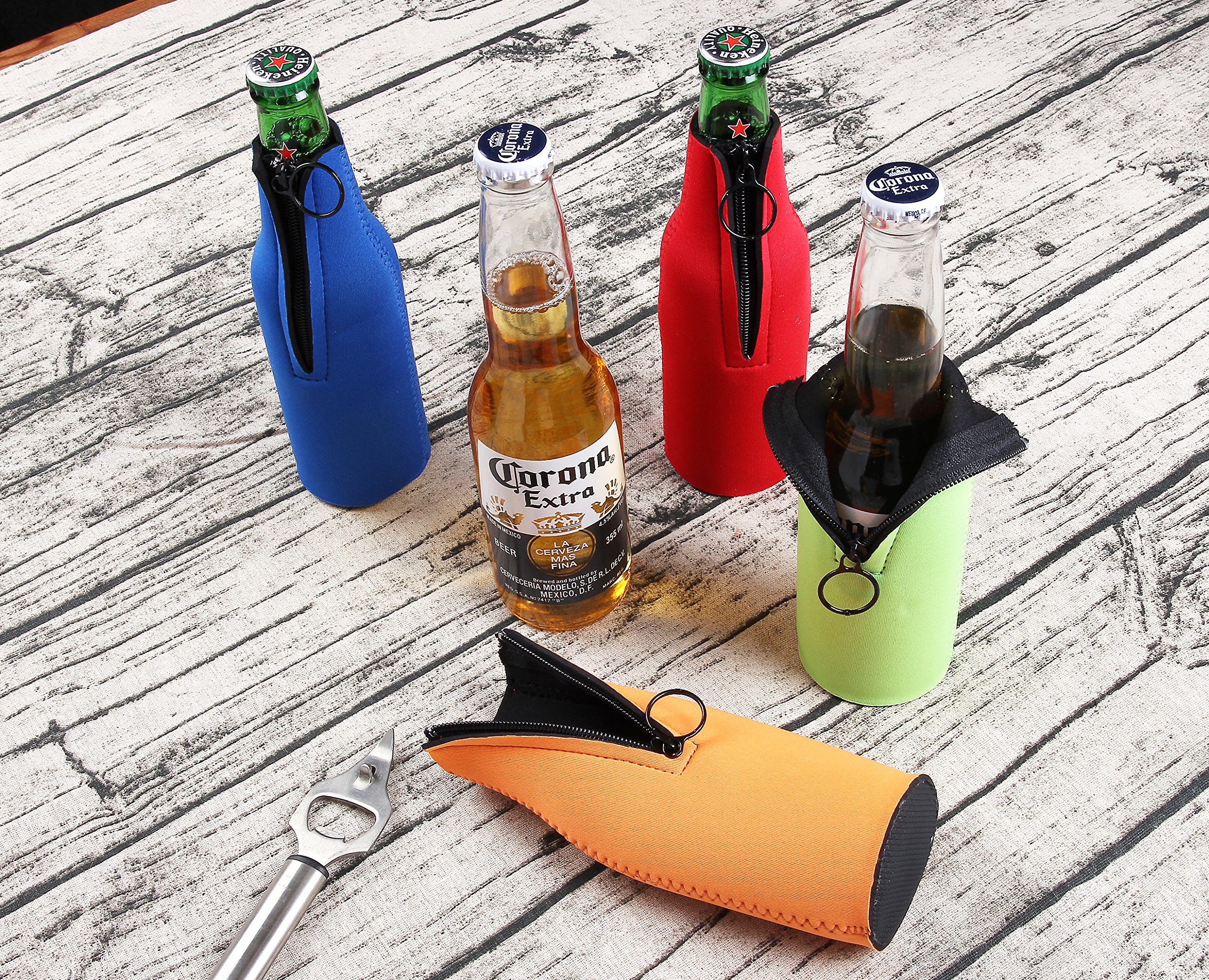 Beer Bottle Foam Sleeve Neoprene Zipper Beer Bottle Insulated Cover