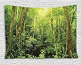 Ambesonne Rainforest Tapestry, Tropical Rainforest