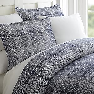 ienjoy Home Duvet Cover Set Polkadot Patterned QueenNavy