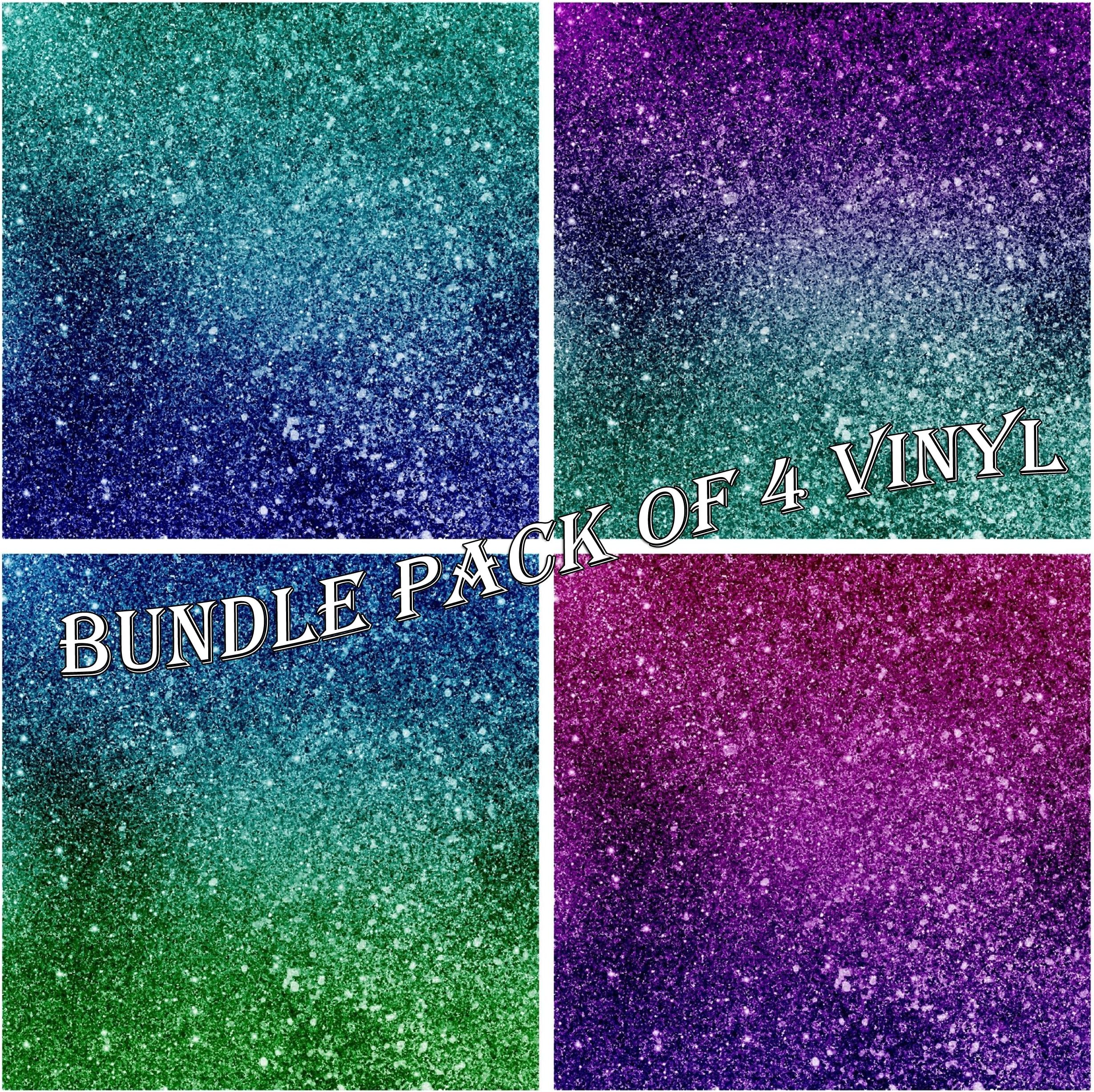 Vinyl Boutique Shop Faux Glitter Patterns Vinyl Sheets Heat Transfer Vinyl Patterned Vinyl Adhesive Patterned Vinyl Bundle Pack-B - Pack of 4 (Heat Transfer Vinyl)
