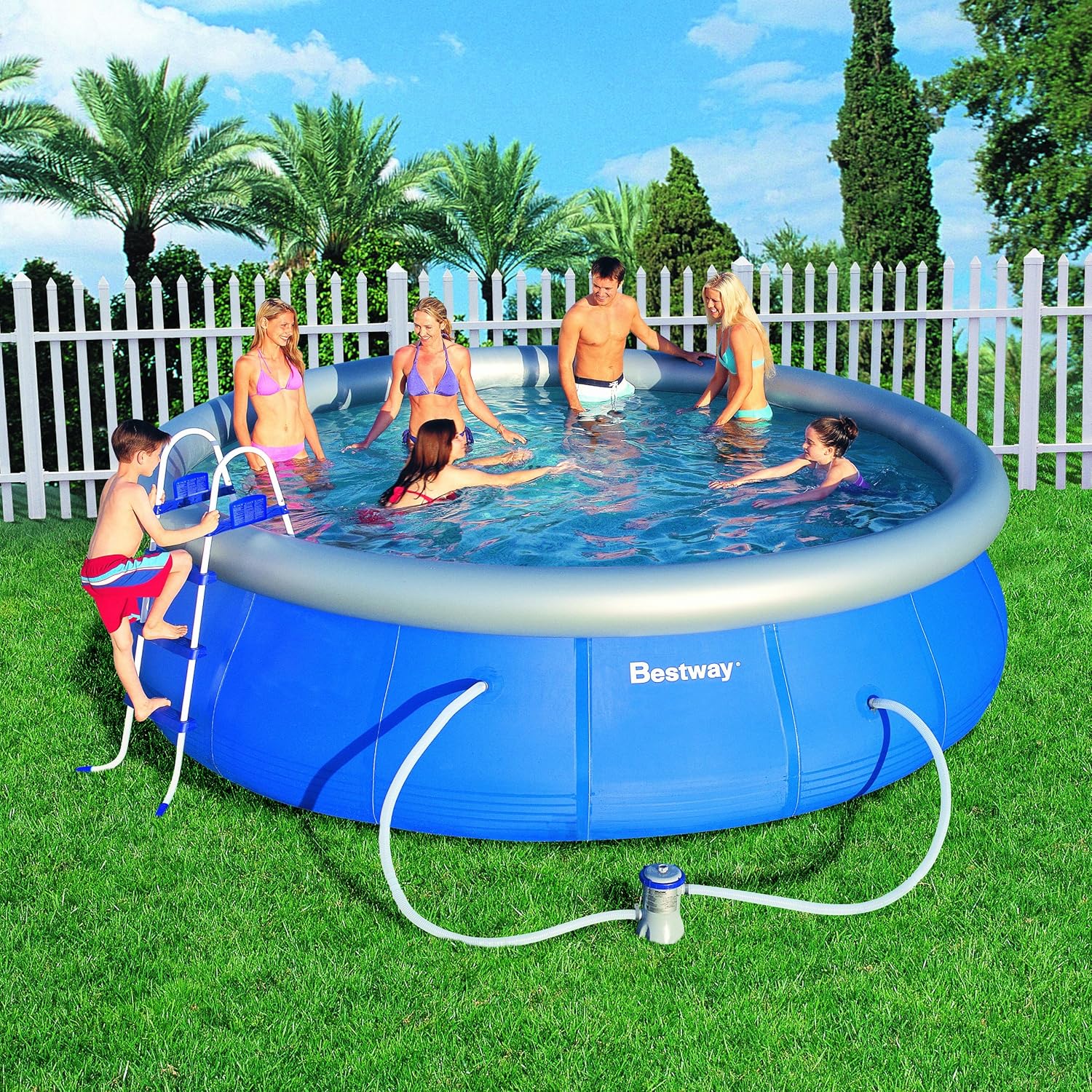 Amazon.com: Bestway 57126US Fast Pool Set, 15-Feet by 42-Inch: Garden &  Outdoor