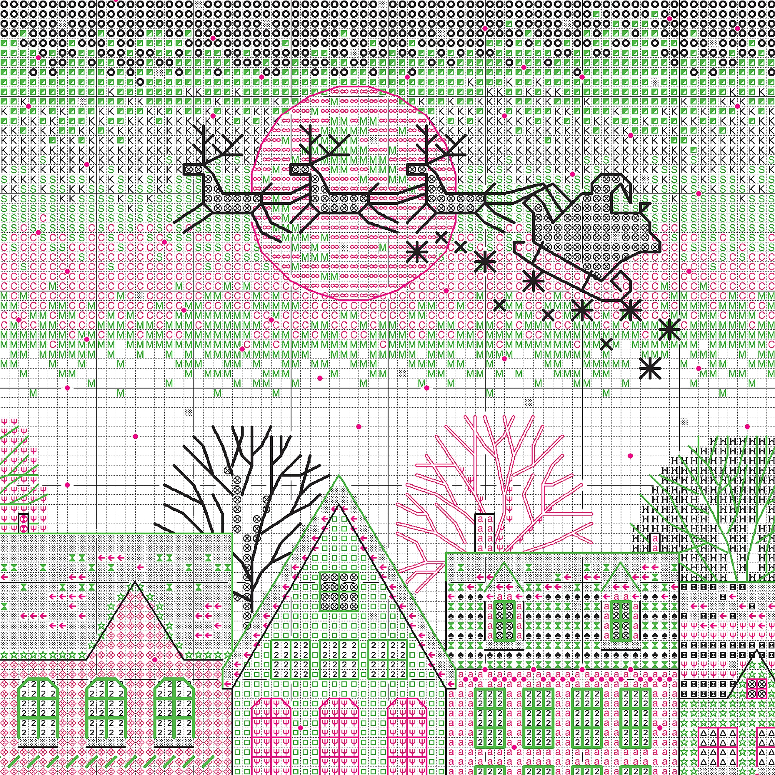 Dimensions Skating Counted Cross Stitch Christmas Stocking Kit, 16
