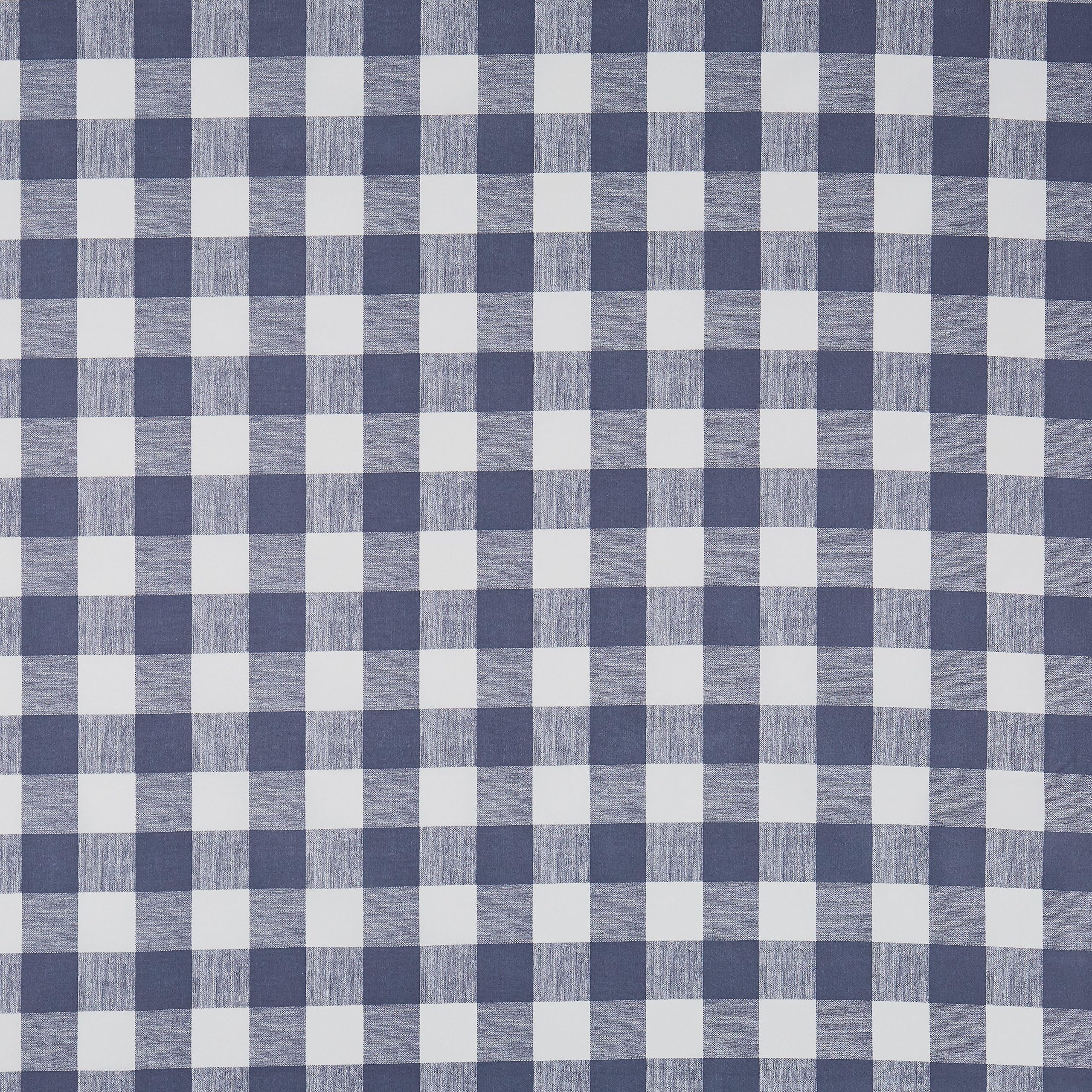 Vinylla Gingham Check Blue Vinyl Coated Cotton Easy Wipe Clean Oilcloth Tablecloth