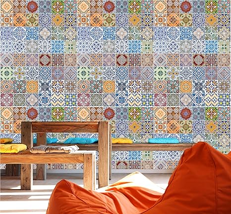 Murimage Fototapete Mosaik Ornamente 274 X 254 Cm Inklusive Kleister Vintage Fliesen Retro Portugal Kacheln Muster Maritim Kuche Bad Amazon De Baumarkt