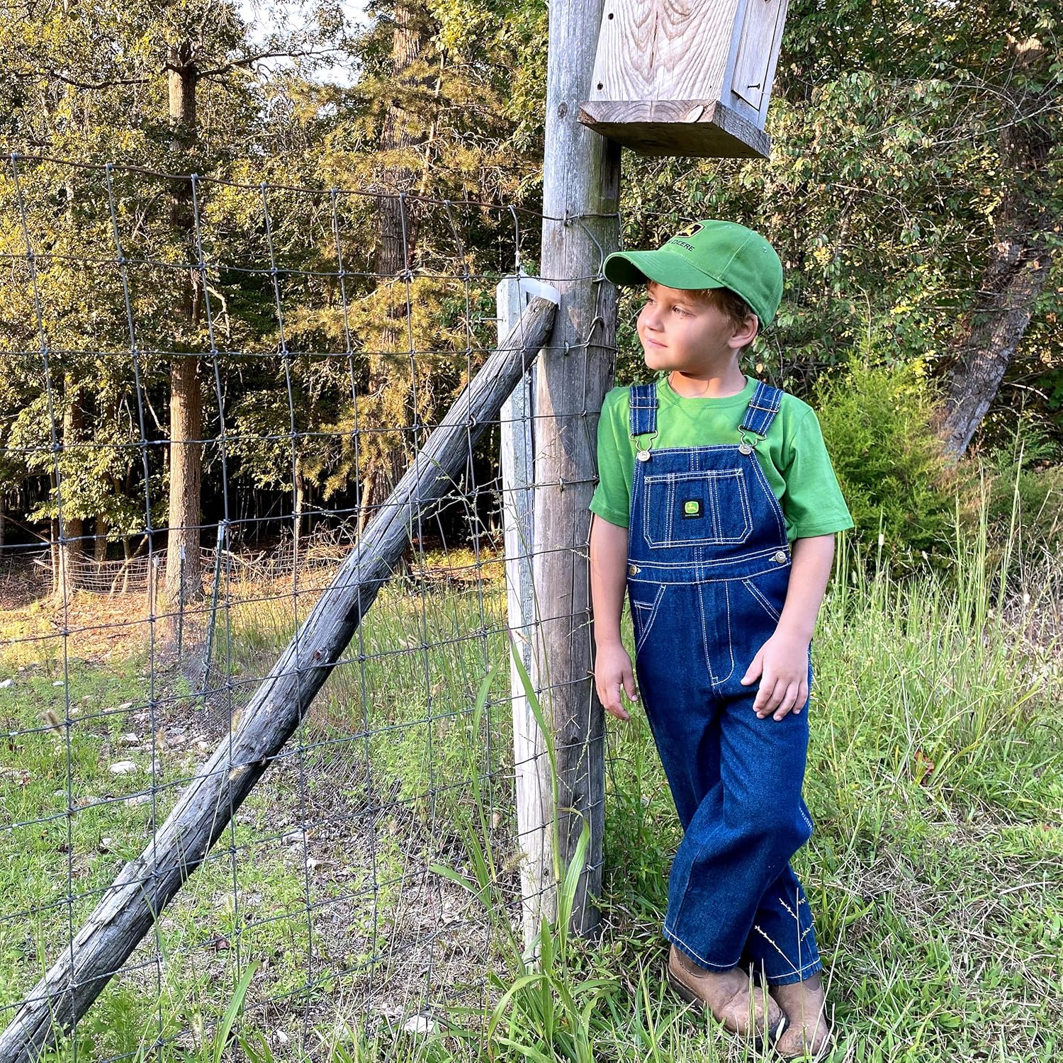 John Deere Boy Denim Overall Bib: Clothing
