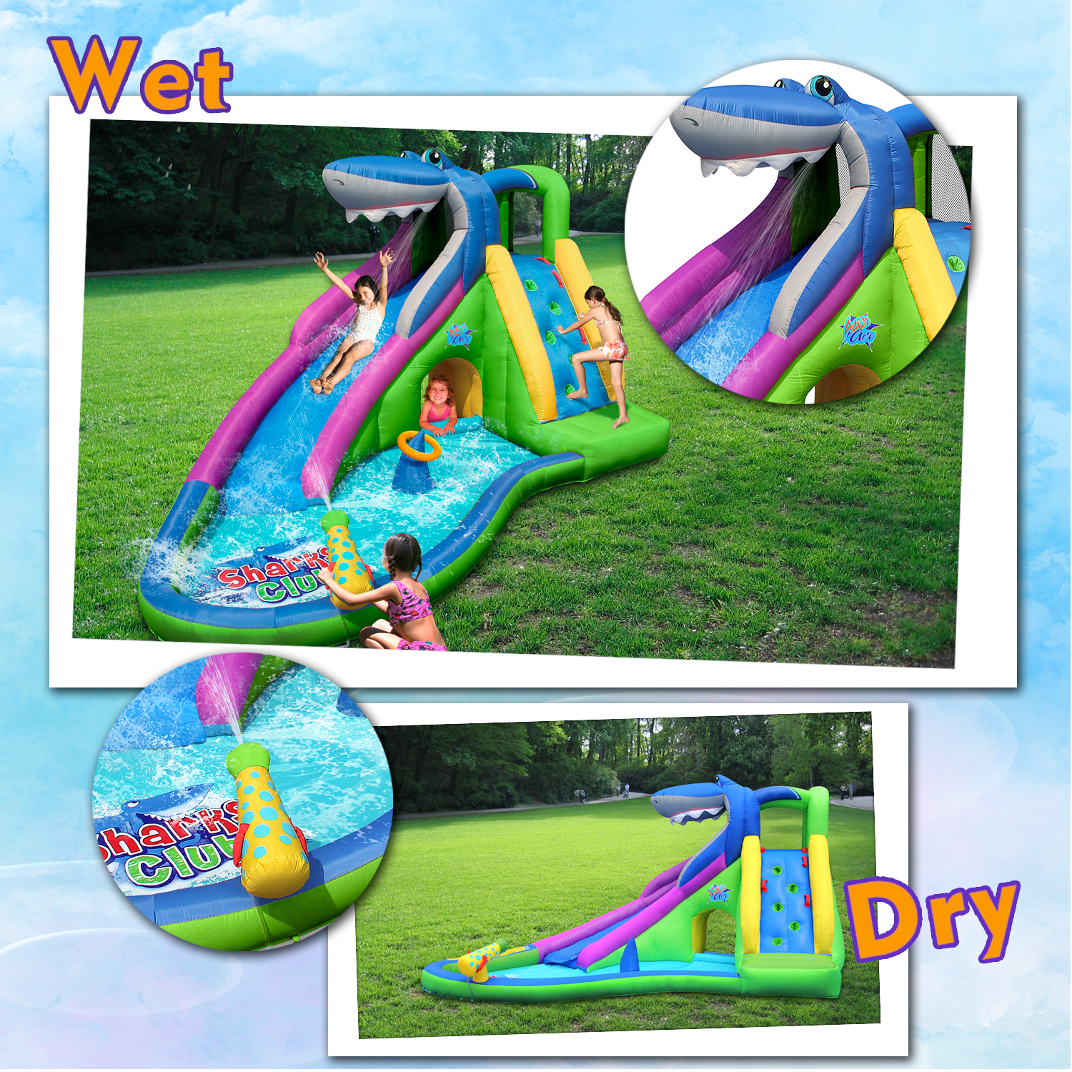 6 ACTION+AIR+Inflatable+Waterslide+Playground