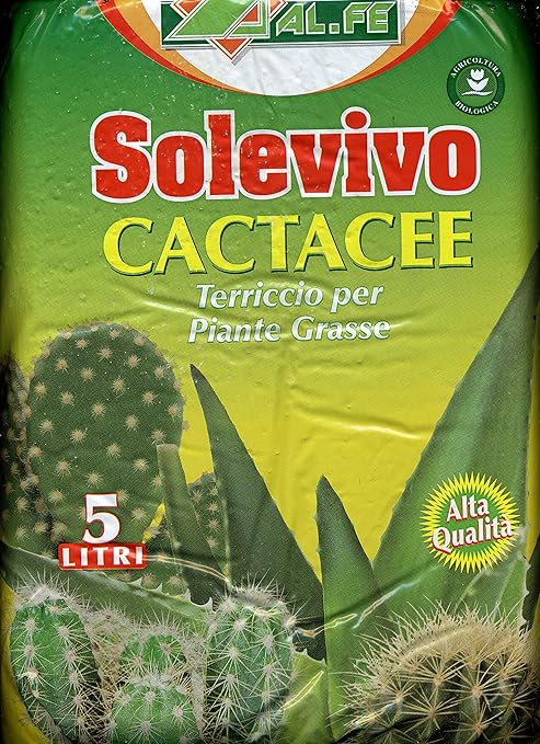 title=SOLEVIVO CACTACEE TERRICCIO PER PIANTE GRASSE DA 5 LT