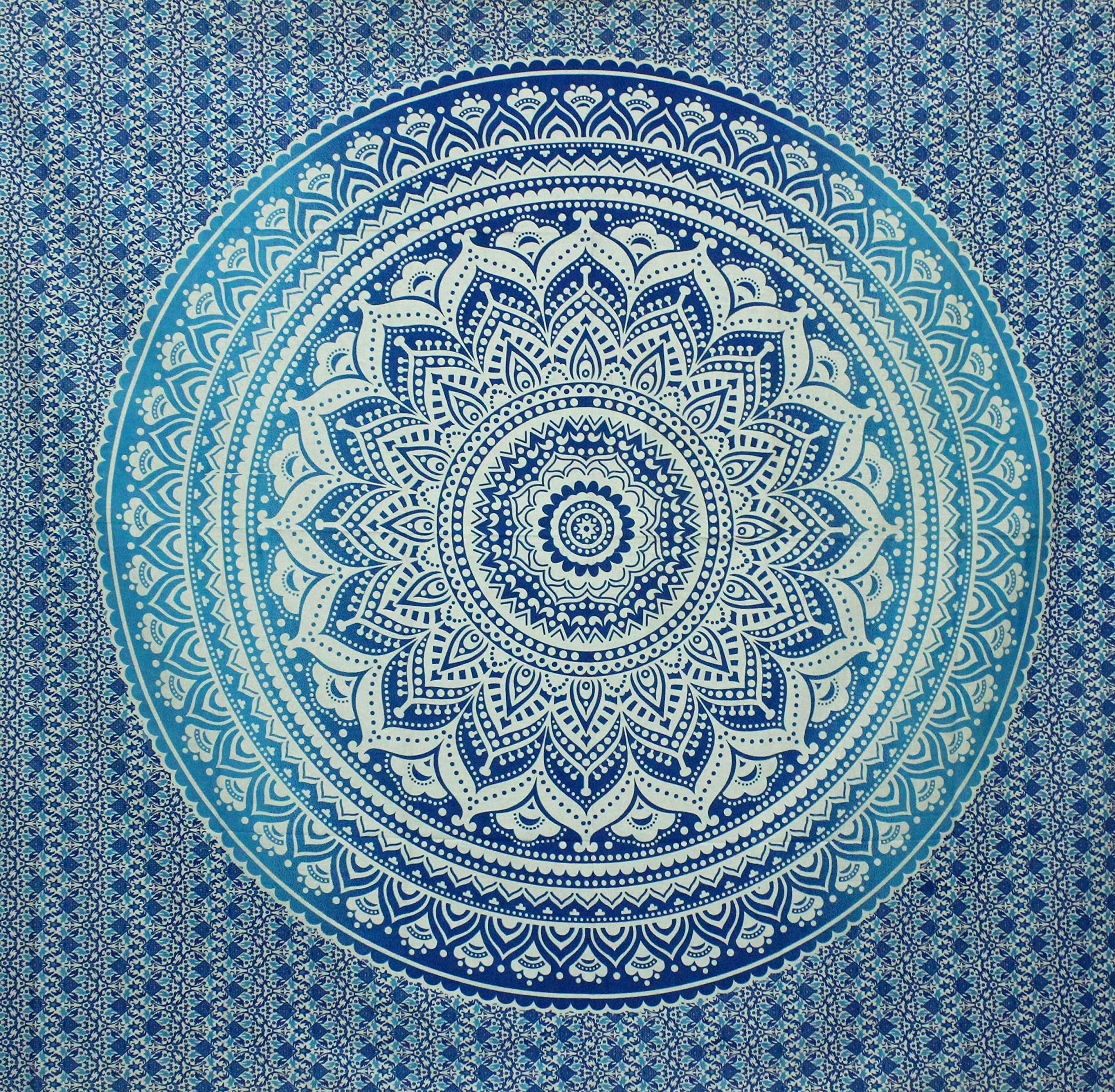 Kesrie Mandala wall hanging hippie tapestry boho style décor ethically sourced hand printed indian geometric blanket