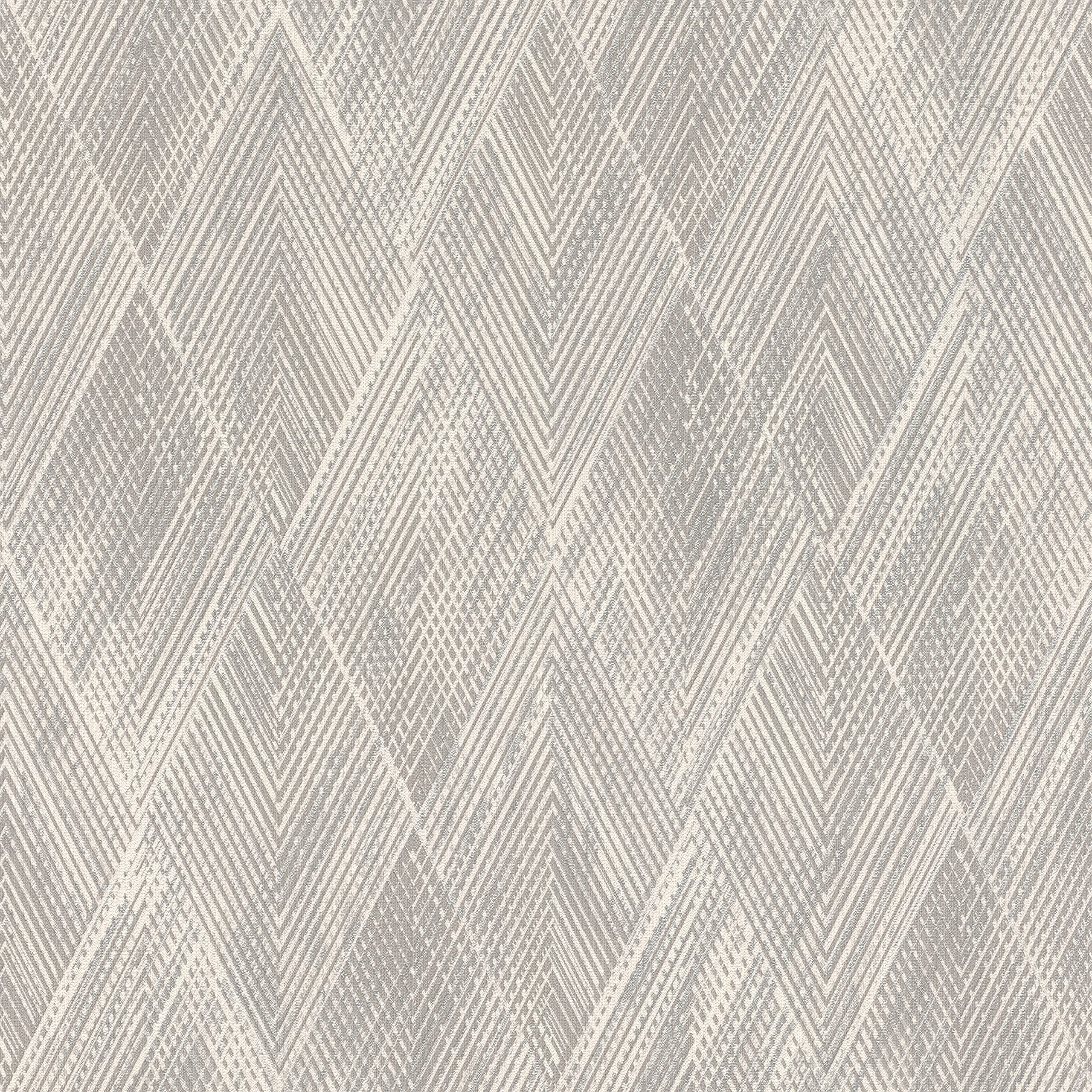 Rasch 844115 Non-Woven Wallpaper in Light Grey and Silver with Geometric Pattern from the Perfecto VI Collection - 10.05 m x 0.53 m (L x W)