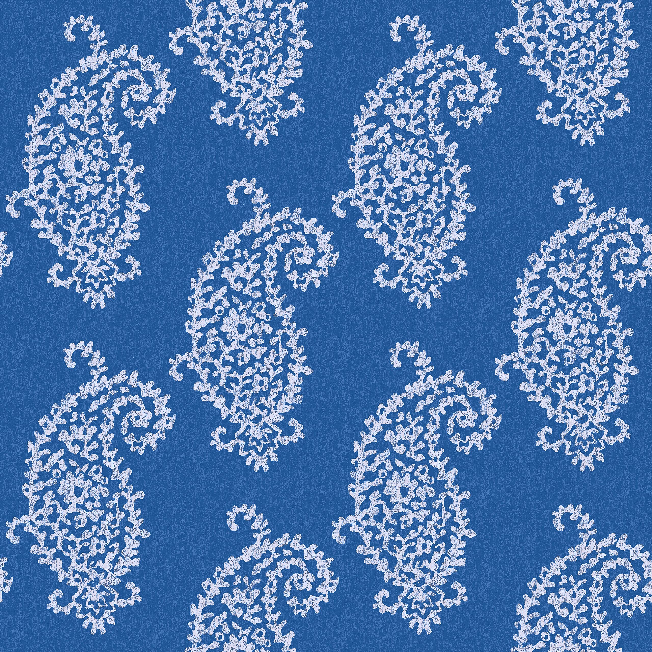 Stitch & Sparkle 100% Cotton Duck 45″ Width Paisley Provence Blue Color Sewing Fabric by The Yard