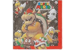 Amscan 511554 Super Mario Brothers Luncheon Napkins, 16 pcs, Party Favor