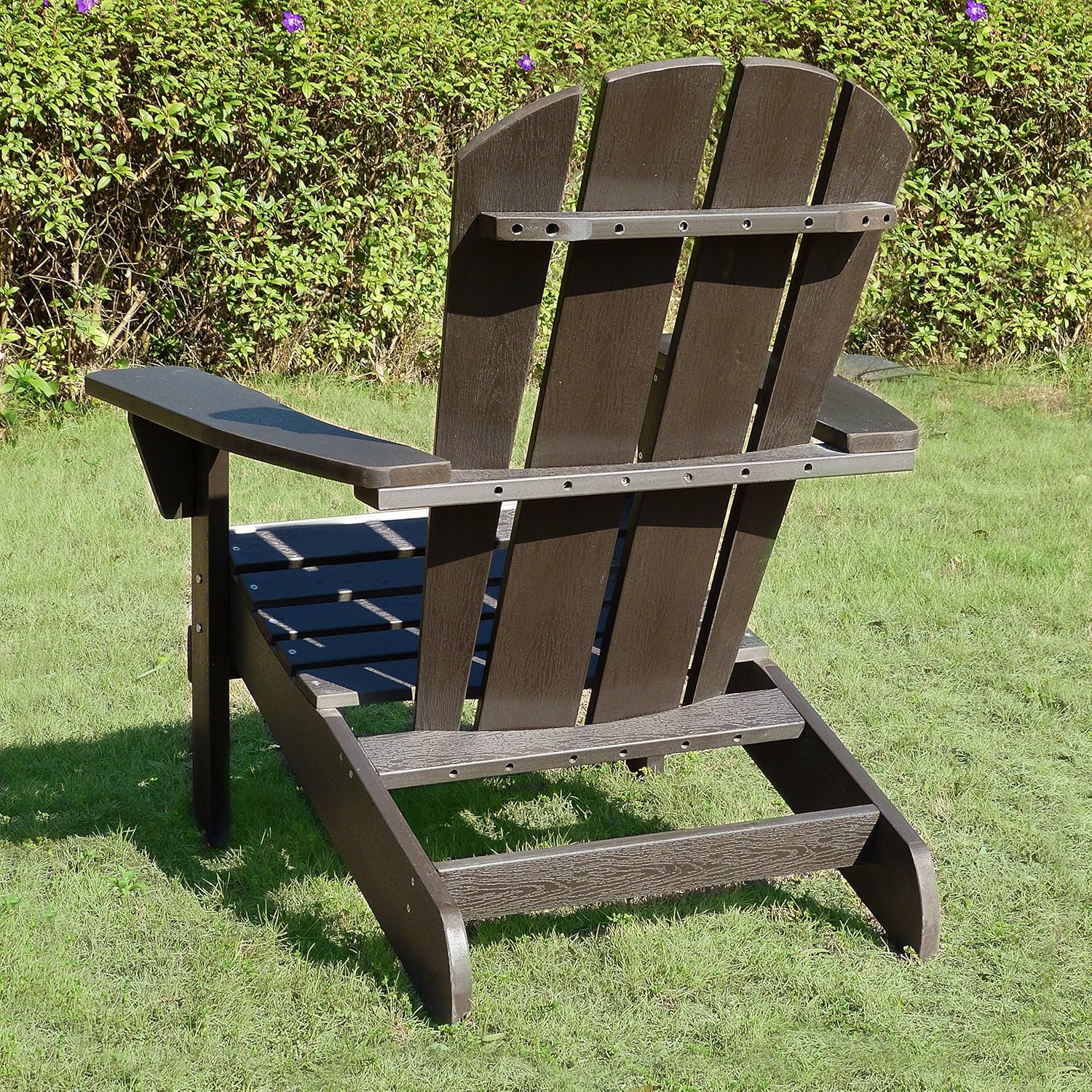 Northbeam Faux Wood Foldable Relaxed Adirondack Chair, Outdoor, Garden, Lawn, Deck Chair, Espresso : Garden & Outdoor