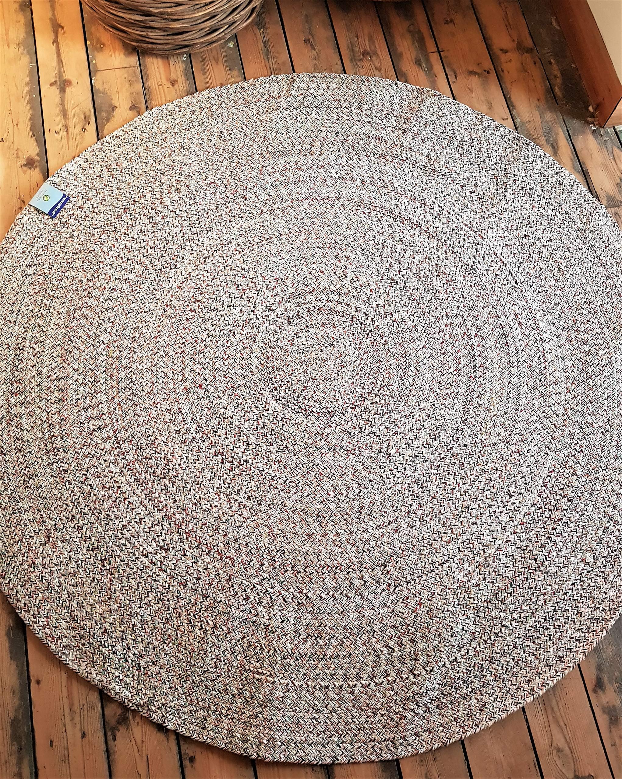 150cmx150cm Round Circular Ivory Red Black Green Soft Cotton Circle rug Rustic style for all rooms