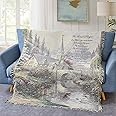 Virah Bella Inspirational Tapestry Throw Blanket 50" x 60" Lord's Prayer Fringed Woven Tapestry Throw - Cozy & Beautiful Religious-Themed Blanket
