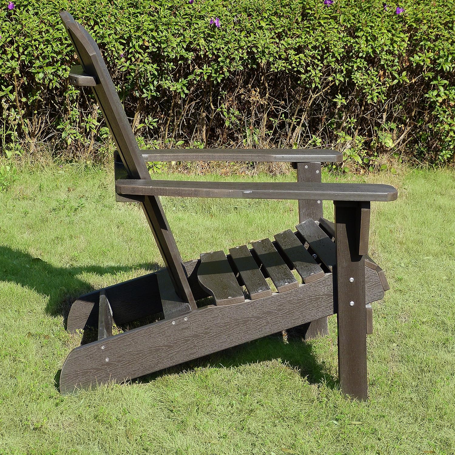 Northbeam Faux Wood Foldable Relaxed Adirondack Chair, Outdoor, Garden, Lawn, Deck Chair, Espresso : Garden & Outdoor