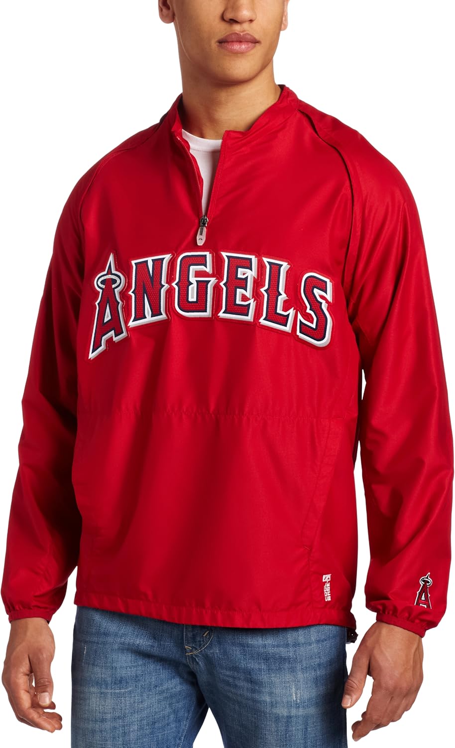 MLB Men's Los Angeles Angels Of Anaheim 1/4 Zip VNeck