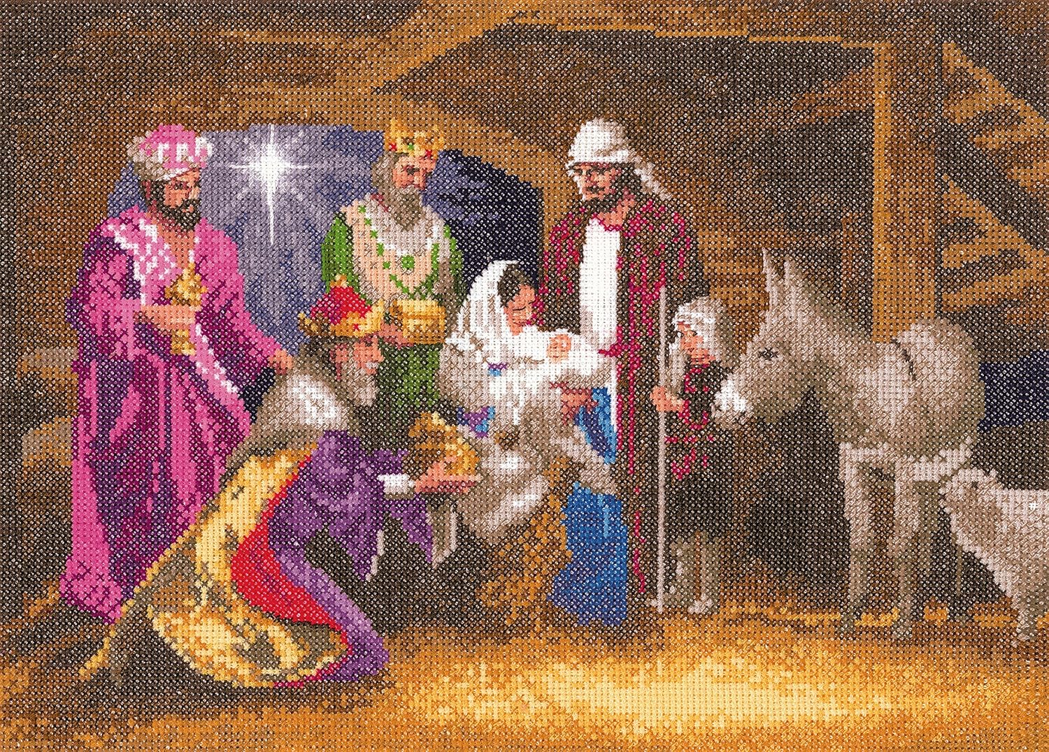 Heritage Crafts Cross Stitch Kit Nativity Amazon.co.uk Kitchen & Home
