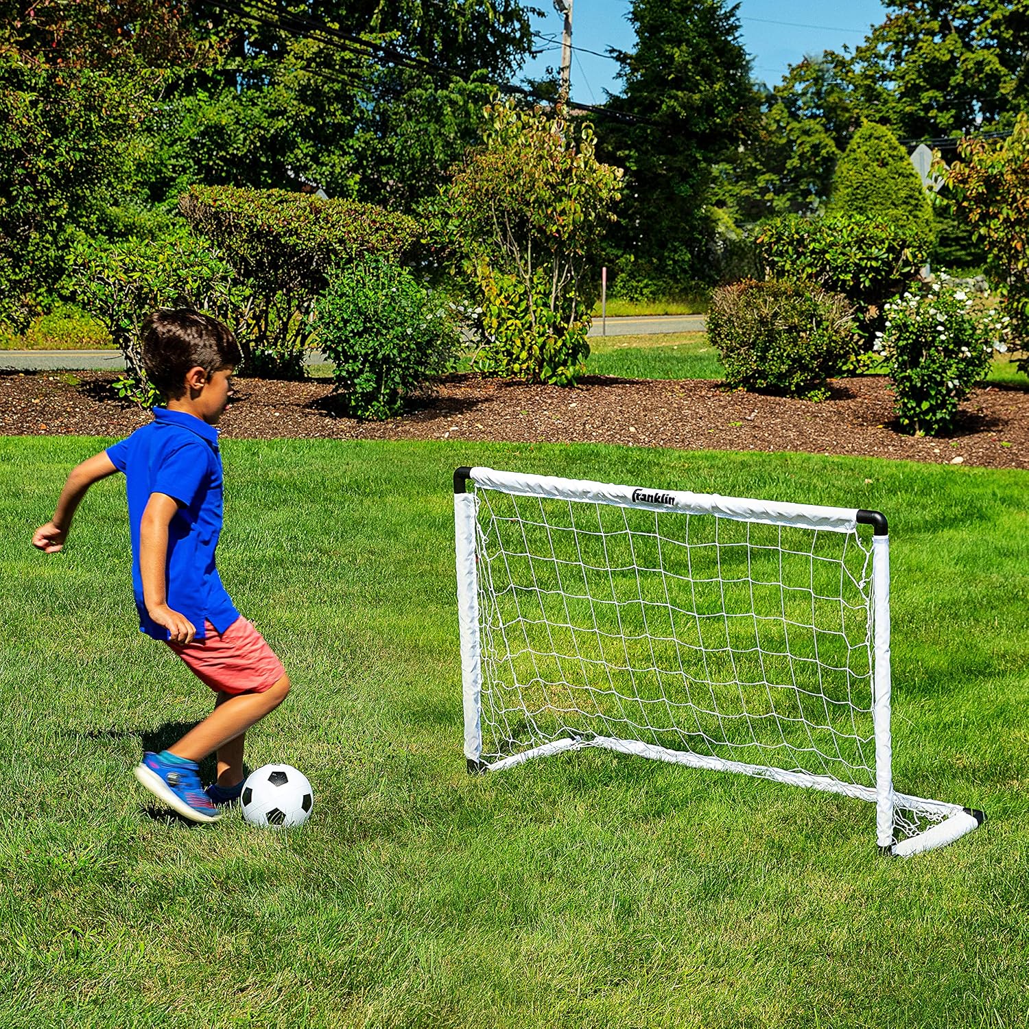 Franklin Sports Kids Soccer Goal Set - Portable Backyard Youth Soccer Goals - 2 Mini Soccer Goals with Ground Stakes - 54" x 36" : Sports & Outdoors