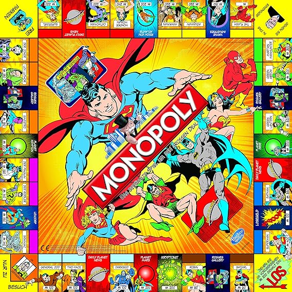 Amazon Com Winning Moves Games Dc Comics Retro Monopoly Board Game Toys Games