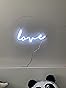 Amped & Co Love LED-Neonlicht, Wanddekoration, Weiß, 45,7 X 22,9 Cm, 2 M Lange Transparente Schnur Mit An-/Aus-Schalter
