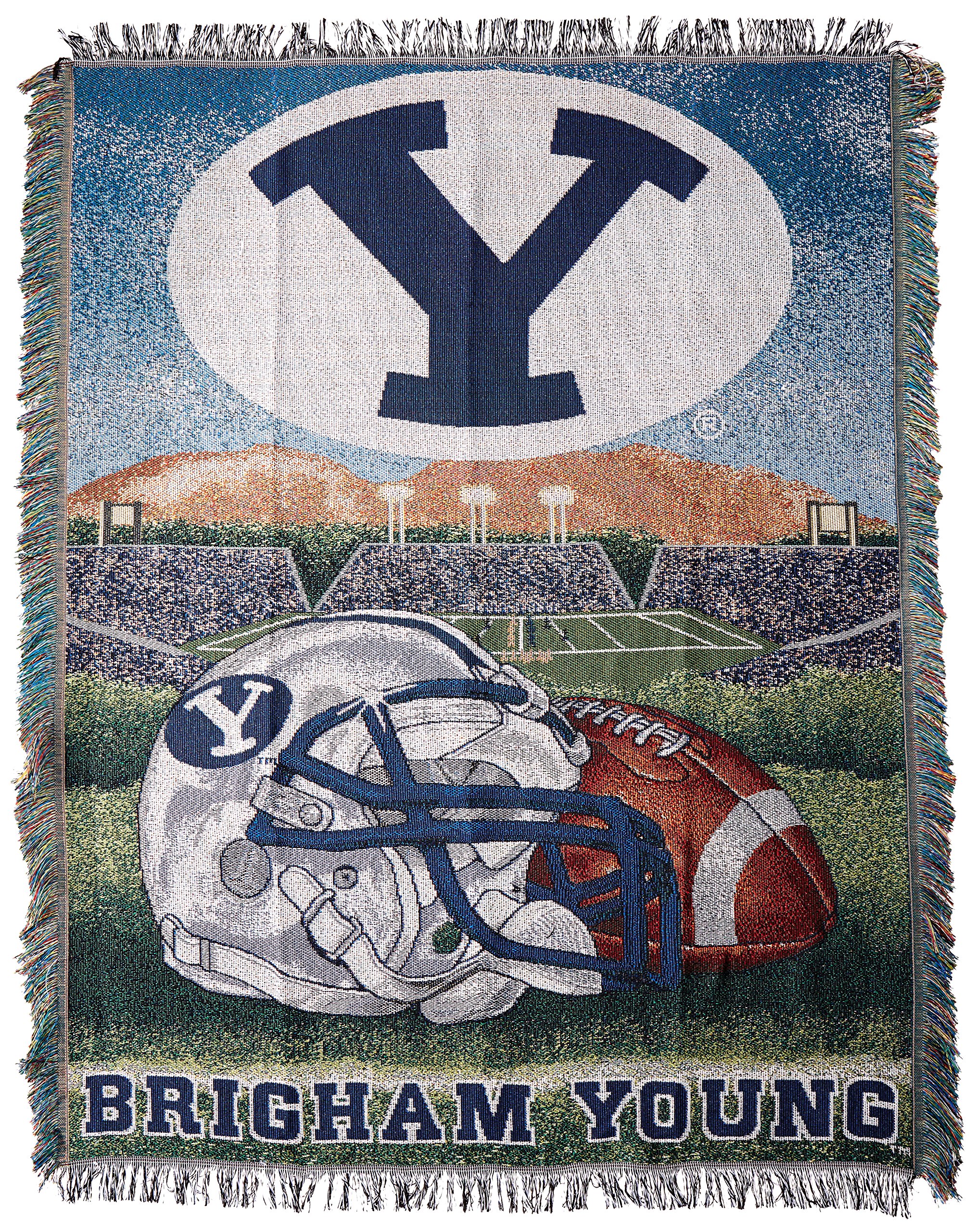 NORTHWEST NCAA BYU Cougars Woven Tapestry Throw Blanket, 48" x 60", Home Field Advantage