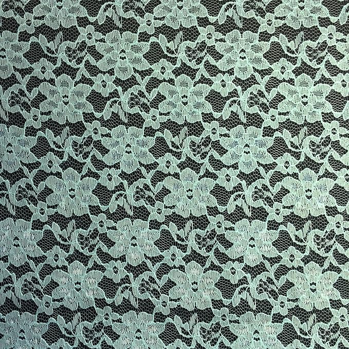Amazon Com Raschel Lace Fabric 60 Wide Polyester French Floral By The Yard Aqua
