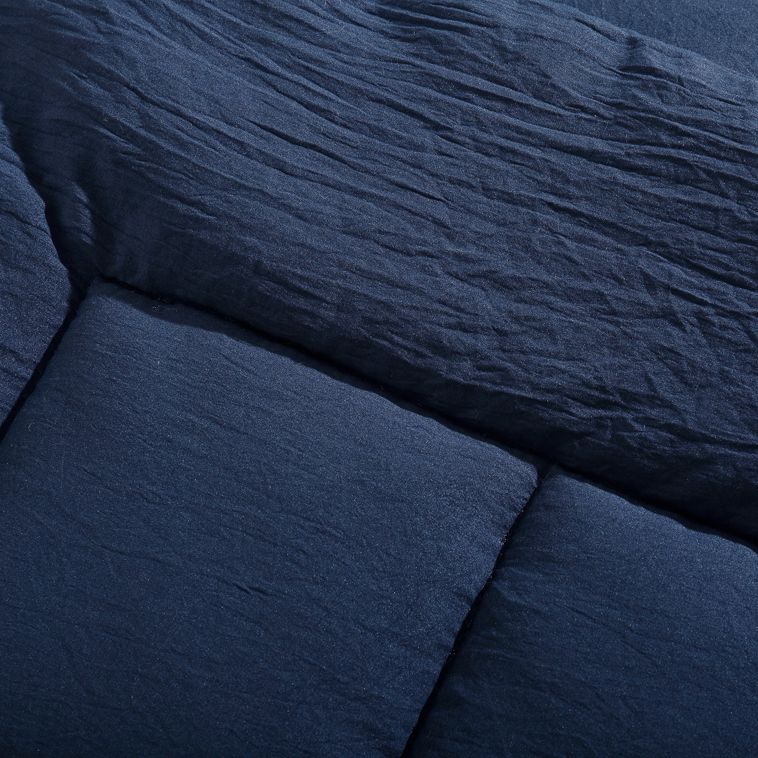 Evolive All Season Pre Washed Soft Microfiber White Goose Down Alternative Comforter (Navy, King)