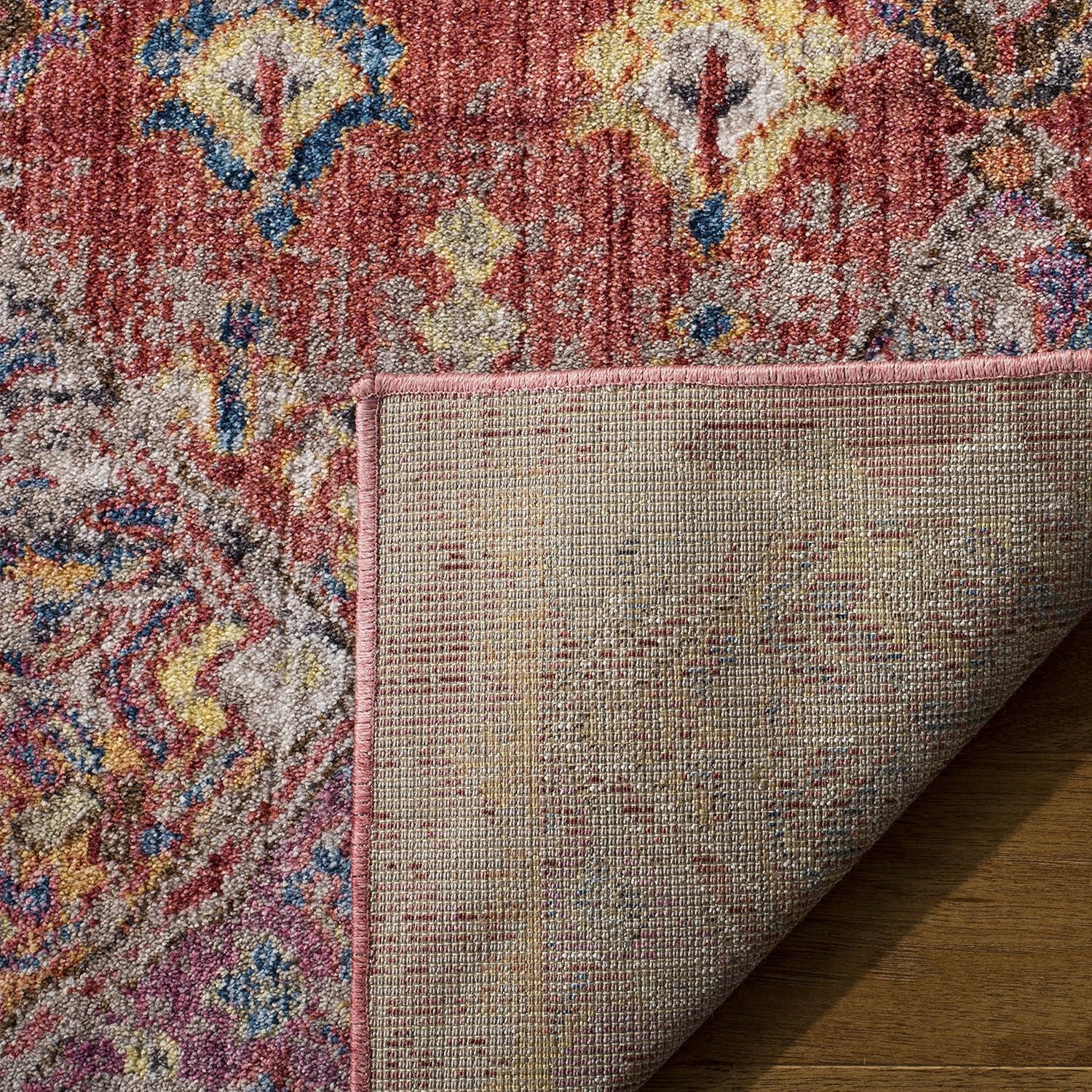 Safavieh Trendy New Transitional Indoor Woven Rectangle Area Rug, Bristol Collection, BTL352, in Rose / Multi - Image 5