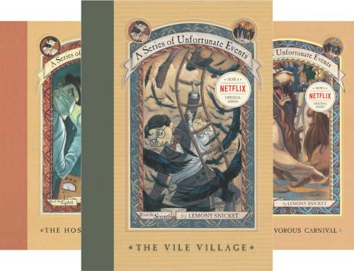The Dilemma Deepens: A Box of Unfortunate Events, Books 7-9 (The Vile Village; The Hostile Hospital; The Carnivorous Carnival) (3 Book Series)